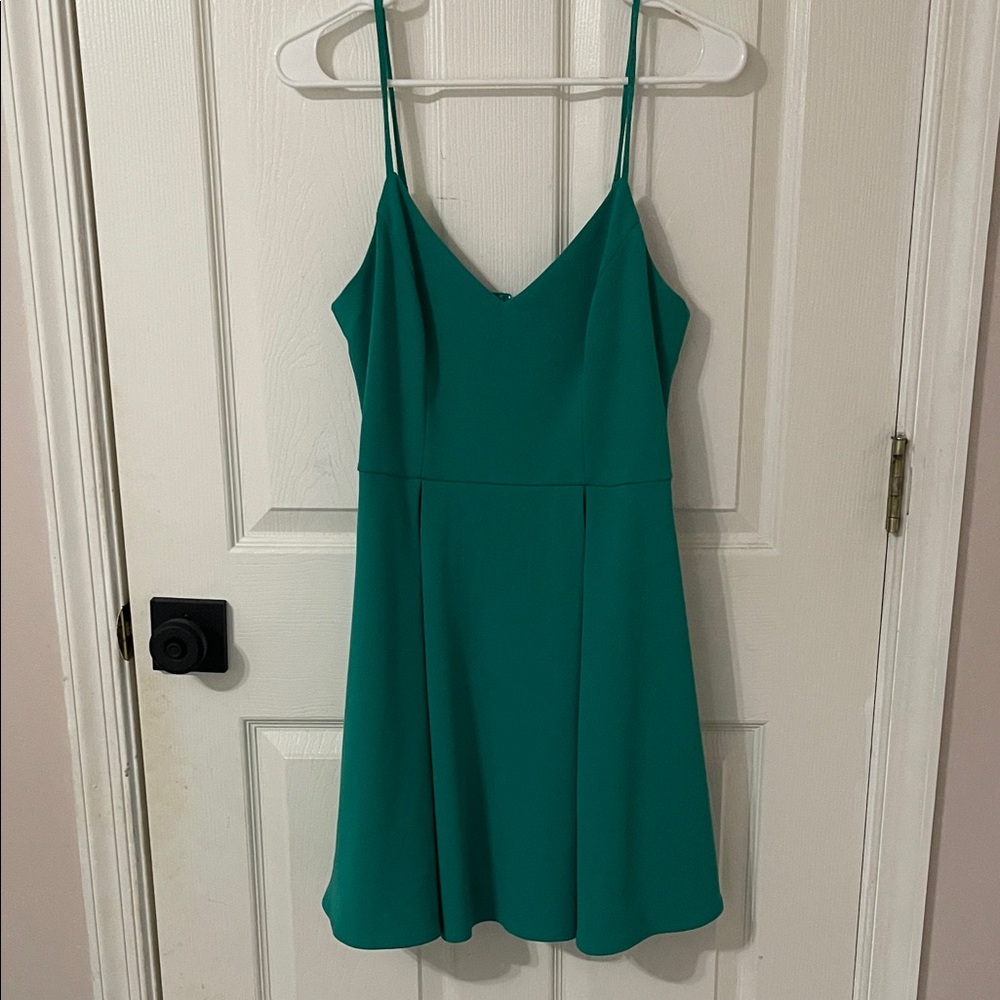 B Darlin Teal Spaghetti Strap Mini Dress
